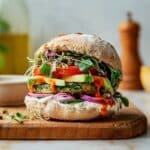 Goat Cheese and Spinach Breakfast Sandwich with Tomato and Avocado Recipe