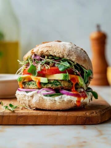 Goat Cheese and Spinach Breakfast Sandwich with Tomato and Avocado Recipe