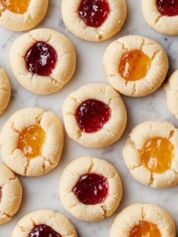 Thumbprint Cookies with Raspberry and Apricot Jam Recipe