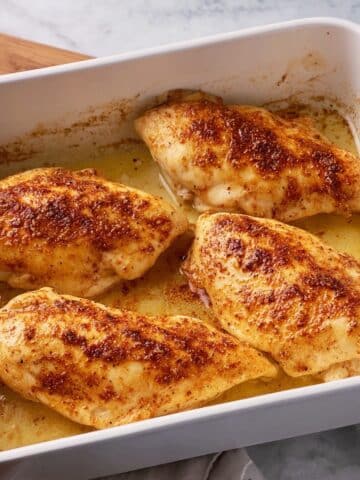 Simple Baked Chicken Breasts with Pan Drippings Sauce Recipe