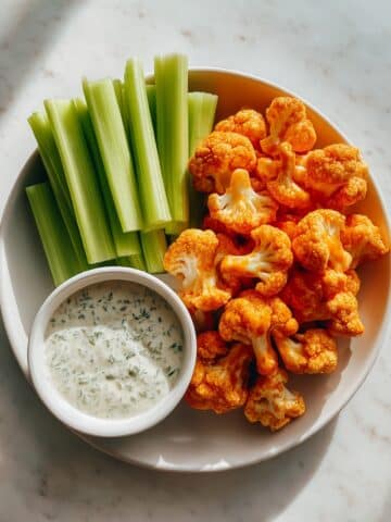 Crispy Buffalo Cauliflower Wings with Ranch Dipping Sauce Recipe