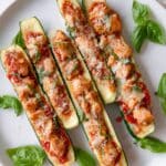 Stuffed Zucchini Boats with Chicken and Cheese Recipe