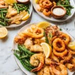 Fritto Misto with Crispy Seafood and Vegetables and Delicious Sauces Recipe