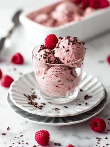 No Churn Raspberry Chocolate Chip Ice Cream Recipe