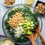 Lemon Kale Salad with Chickpeas, Avocado, and Walnuts Recipe
